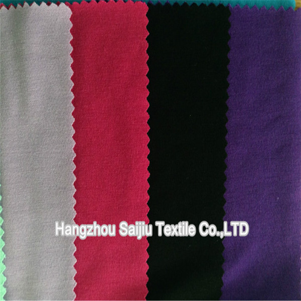 Polyester/Rayon/Spandex Single Jersey Solid Dyed Fabric