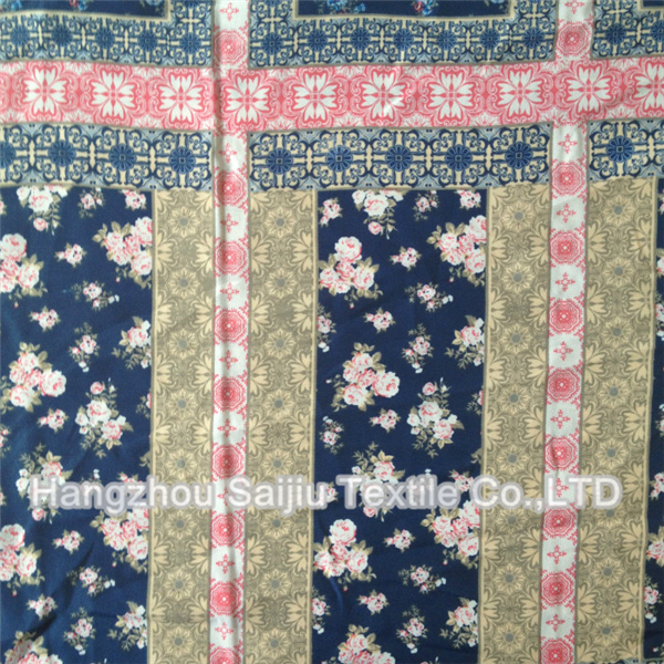 100% Polyester Faille Crepe Printed CDC Fabric