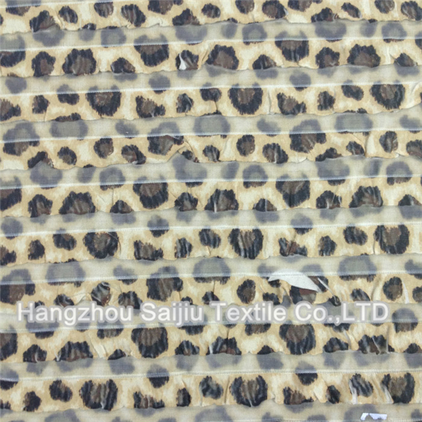 100% Polyester Printed Ruffled Jersey