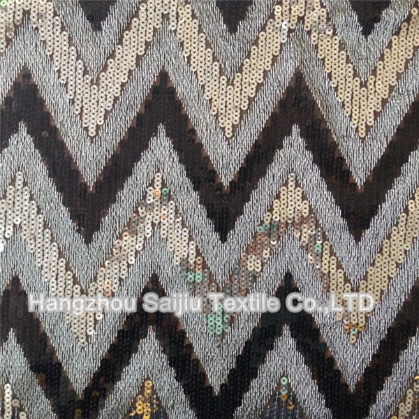 100% Polyester Tulle With Sequins