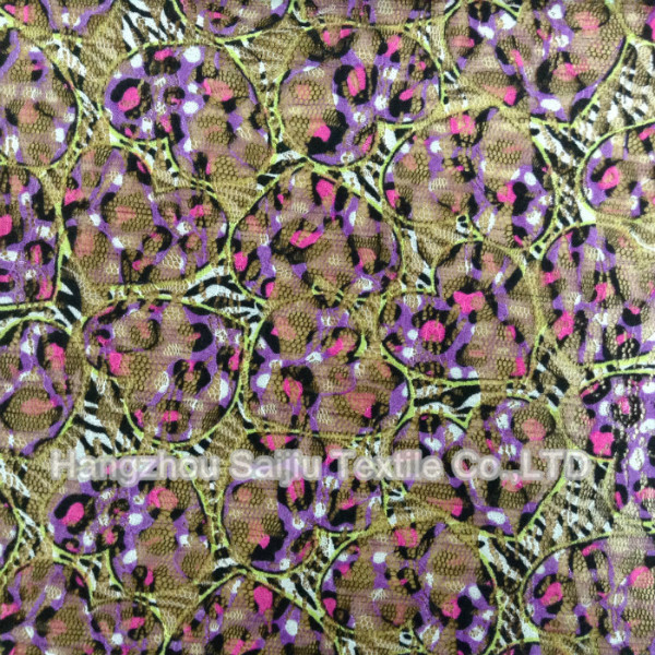 100% Nylon Lace Printed Fabric