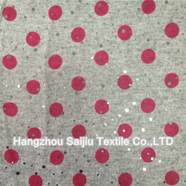 Polyester/Spadnex Hachi Printed With Foil Dot Fabric