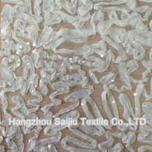 100% Polyester Tulle Embroidery With Sequine Fabric
