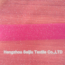 100% Polyester Solid Tulle With Shinny Glitter Fabric