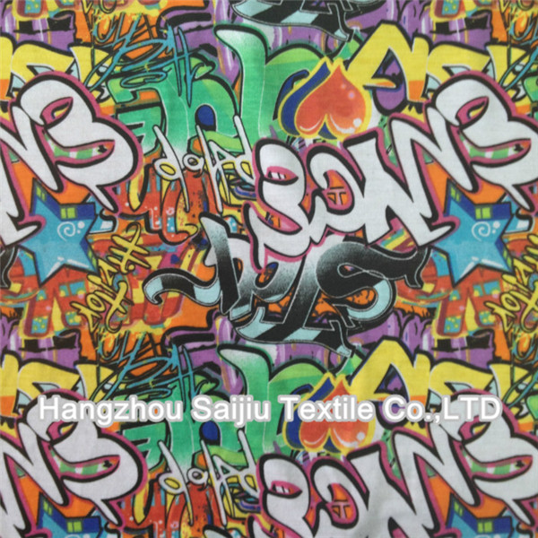 T/R/Spandex Single Jersey Printed Fabric