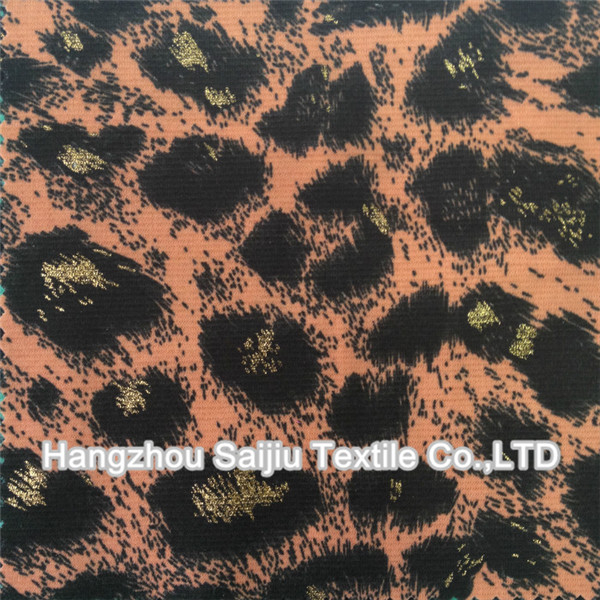 Polyester/Rayon/Spandex Knit Pnote Printed Fabric