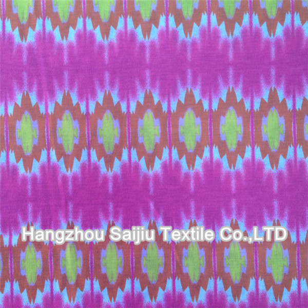 Spun Polyester/Spandex Jersey Printed Fabric