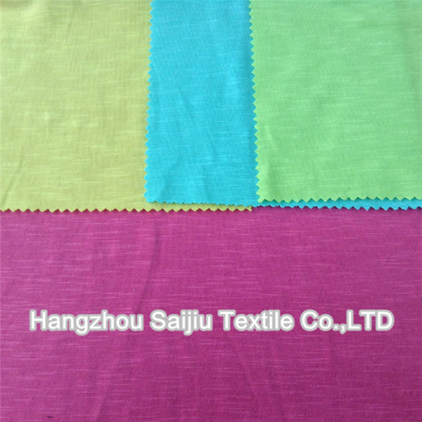 T/R/Spandex Slub Knit Fabric