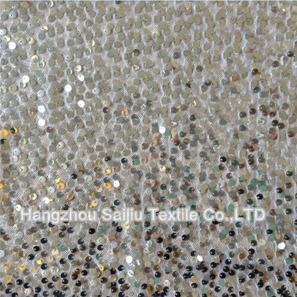 100% Nylon Tulle With Sequins