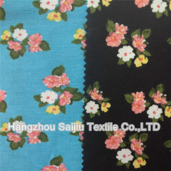 Polyester/Rayon/Spandex Knit Pnote Printed Fabric