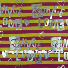 TR Yarn Dyed Stripe With Printed Glitter Fabric