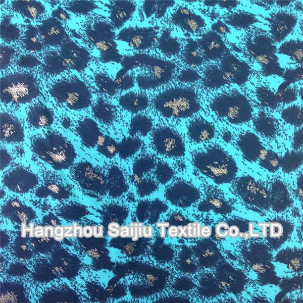 Polyester/Rayon/Spandex Knit Pnote Printed Fabric