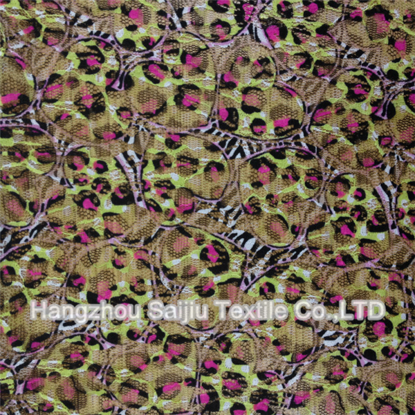 100% Nylon Lace Printed Fabric