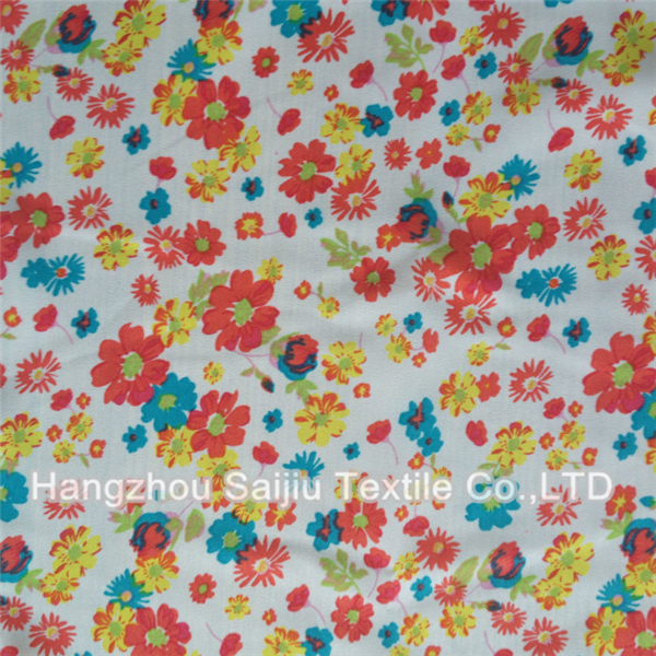 100% Polyester Faille Crepe Printed CDC Fabric