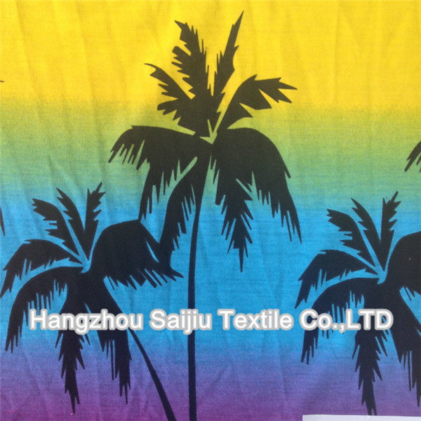 T/R/Spandex Single Jersey Printed Fabric