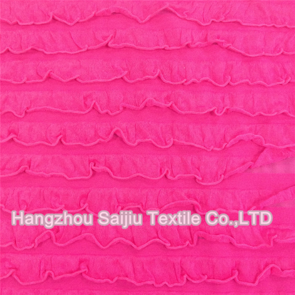 100% Polyester Eyelash Jersey Solid Dyed Fabric