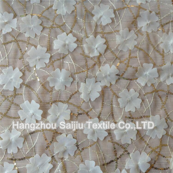 100% Polyester Tulle Embroidery Fabric