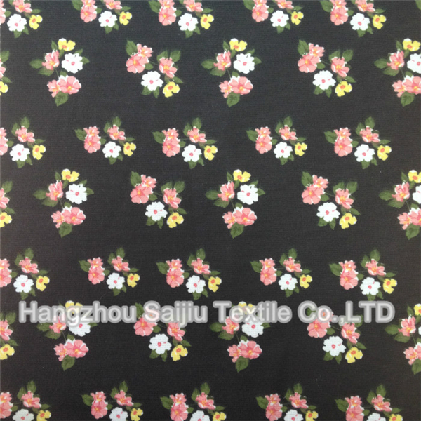 Polyester/Rayon/Spandex Knit Pnote Printed Fabric