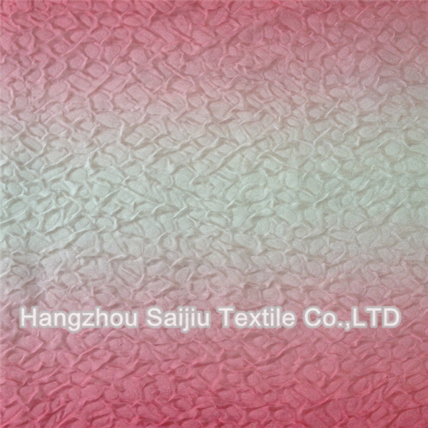 100% Polyester Chiffon Embossing with Gradient Fabric
