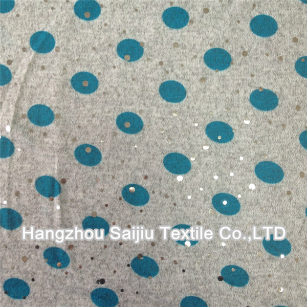 Polyester/Spadnex Hachi Printed With Foil Dot Fabric