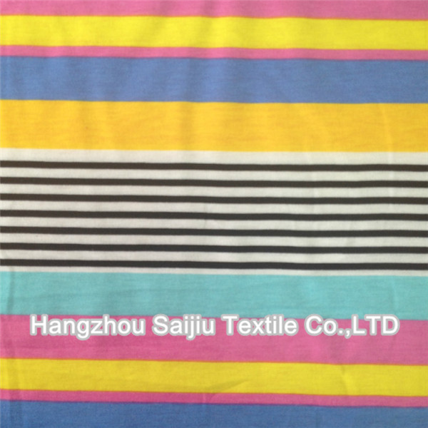 Spun Polyester/Spandex Jersey Printed Fabric
