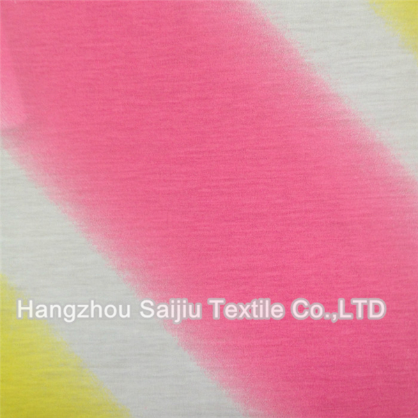 T/R Single Jersey Printed Diagonal Hombre Fabric