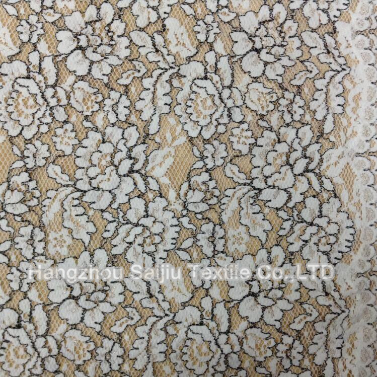 Nylon/Polyester/Rayon Lace Fabric