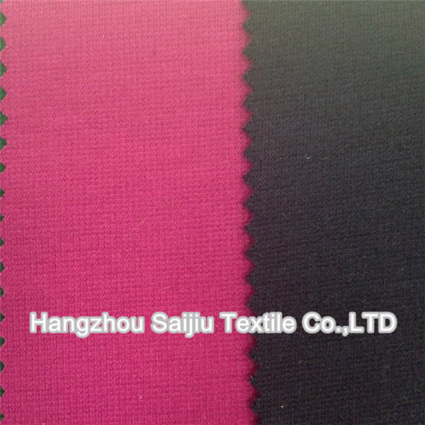 Polyester/Rayon/Elestane Solid dyed Fabric