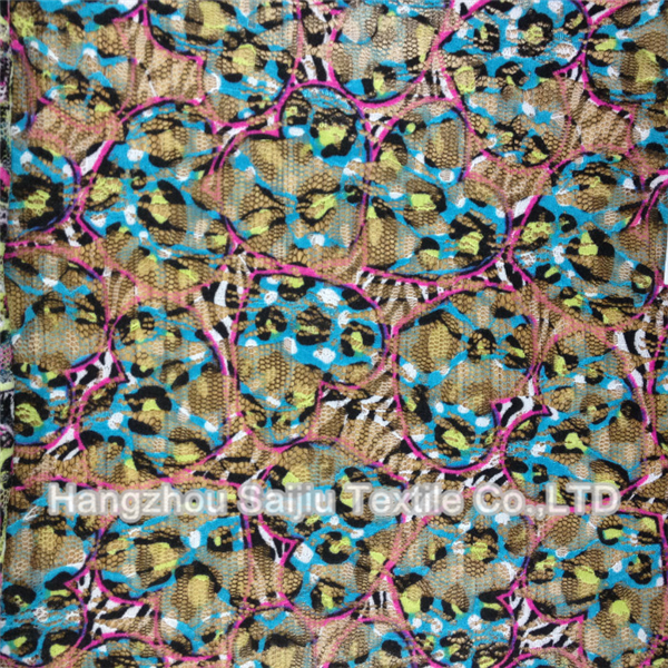 100% Nylon Lace Printed Fabric