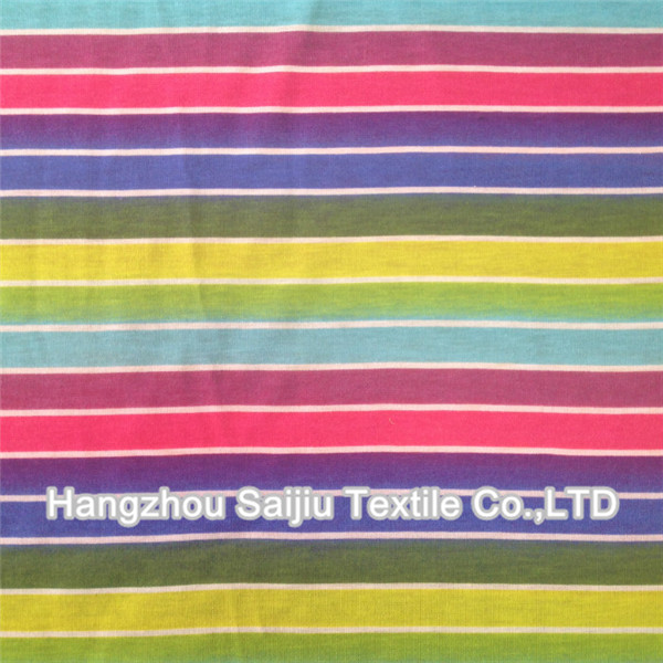 Spun Polyester/Spandex Jersey Printed Fabric