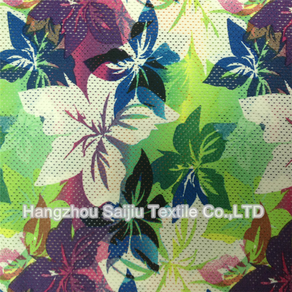 100% Polyester Mesh Printed Fabric