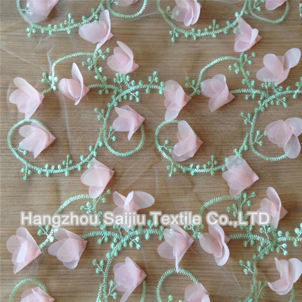 100% Polyester Tulle Embroidery Fabric