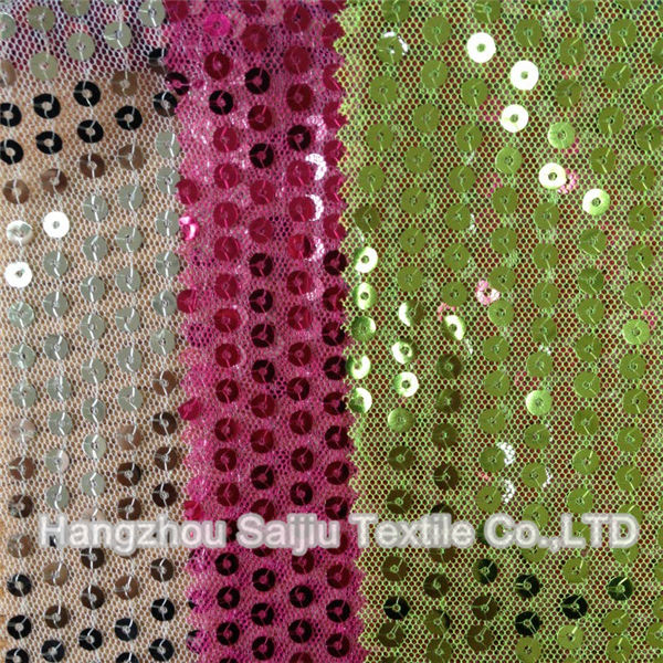 100% Polyester Sequine Tulle Fabric