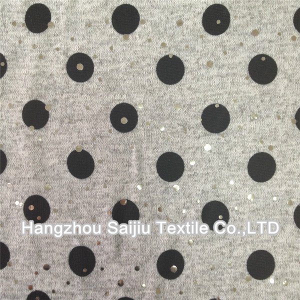 Polyester/Spadnex Hachi Printed With Foil Dot Fabric
