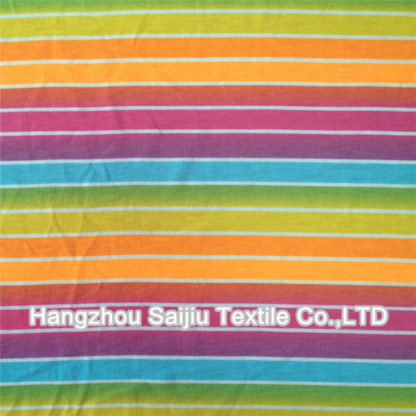 Spun Polyester/Spandex Jersey Printed Fabric