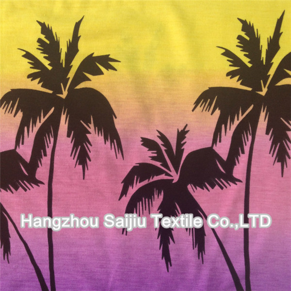 T/R/Spandex Single Jersey Printed Fabric