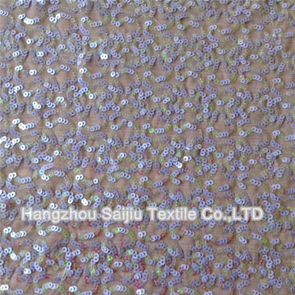 100% Nylon Tulle With Sequins
