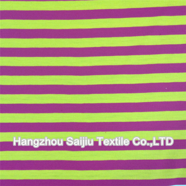 TR Yarn Dyed Stripe With Printed Glitter Fabric