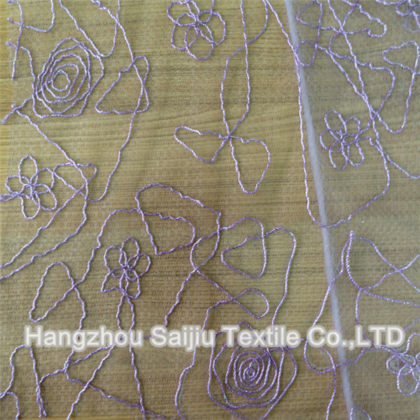 100% Polyester Tulle Embroidery Fabric