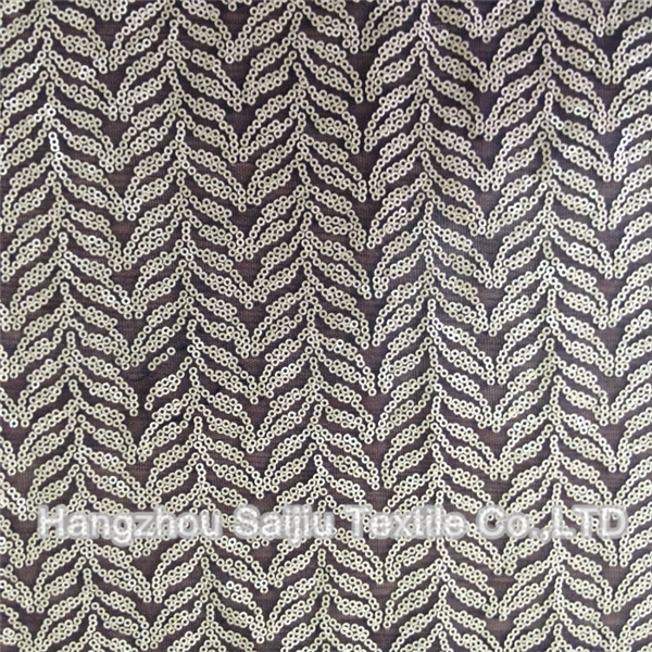 100% Polyester Sequin Tulle Fabric