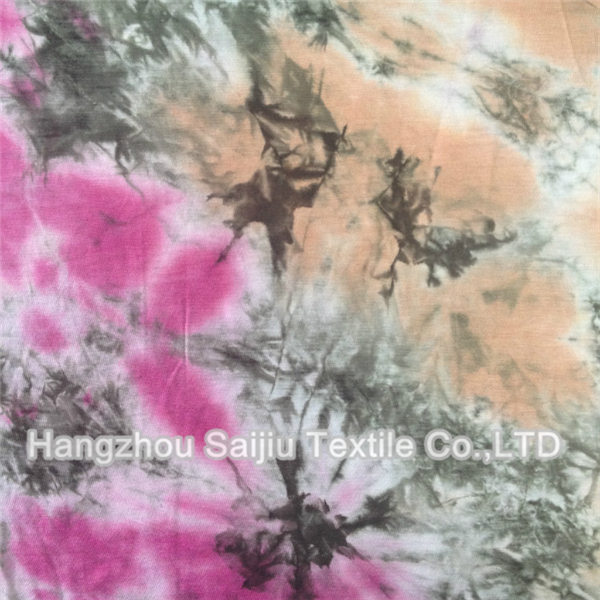 100% Rayon Tie-Dye Printed Fabric