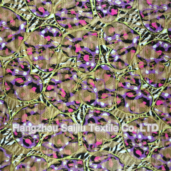 100% Nylon Lace Printed Fabric