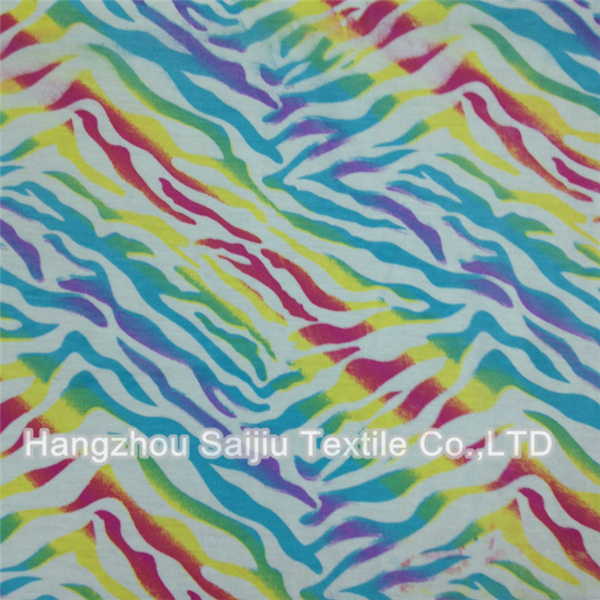 Cotton/Polyester Semi-Comb Jersey Printed 462# Fabric