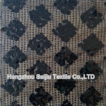 100% Nylon Tulle With Sequins