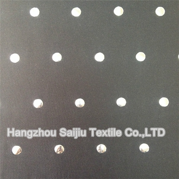 Polyester/Spandex Flock Dot Fabric
