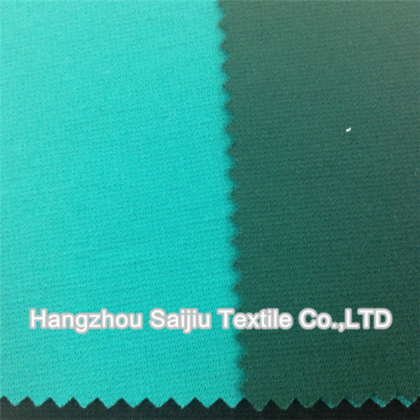 Polyester/Rayon/Elestane Solid dyed Fabric