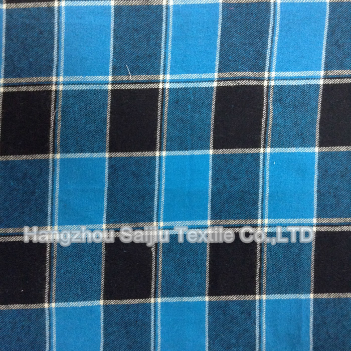 100% Cotton Yarn Dyed Flannel Fabric One Side Brush
