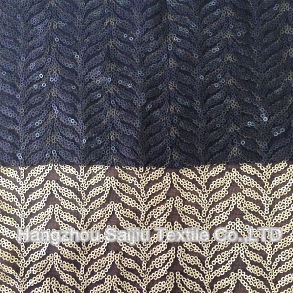 100% Polyester Sequin Tulle Fabric
