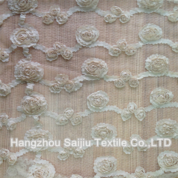 100% Polyester Tulle Embroidery Fabric