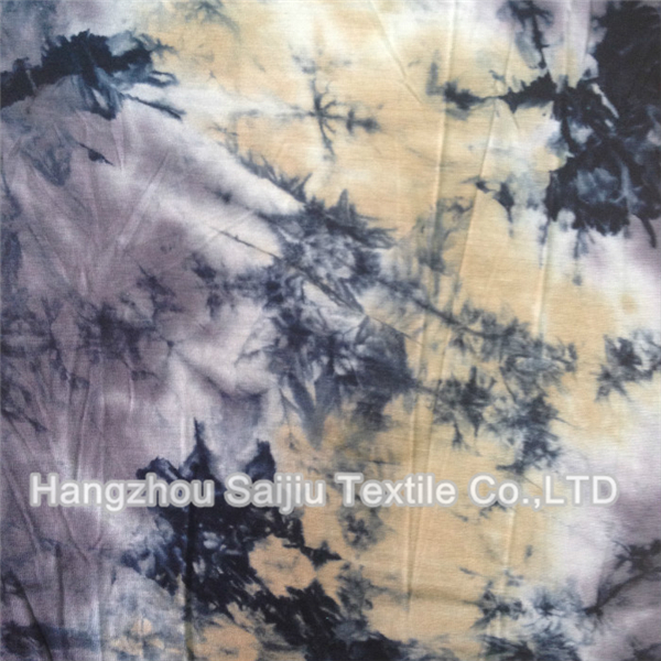 100% Rayon Tie-Dye Printed Fabric